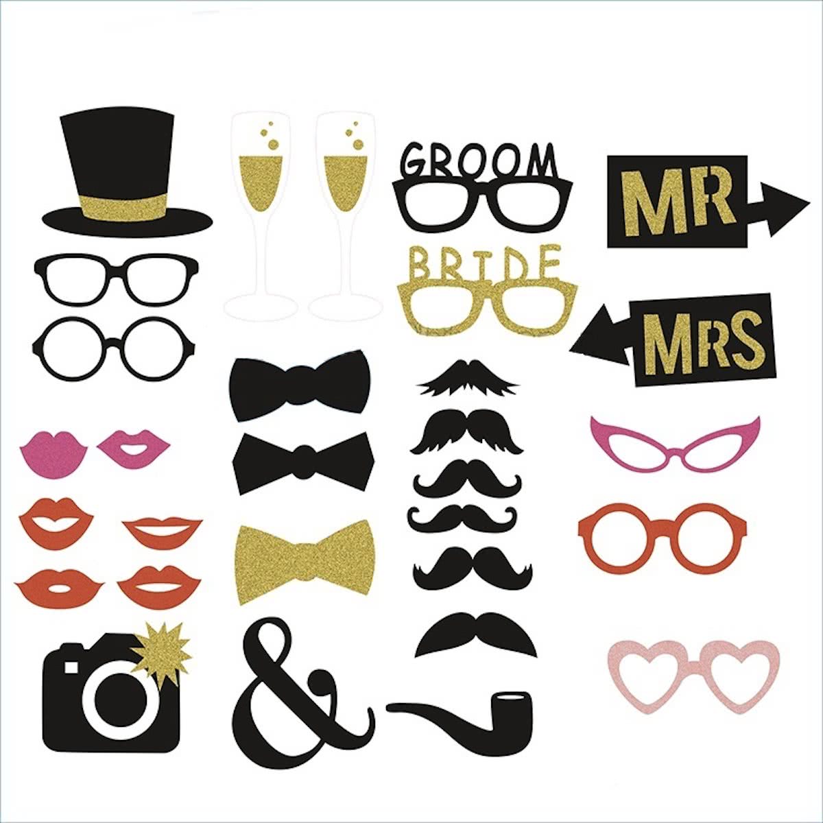 Bruiloft Groom Bride | Photobooth Prop Set